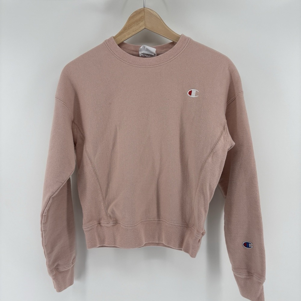 Champion Reverse Weave Crewneck XS Pullover Sweatshirt Classic Sports Pink Logo